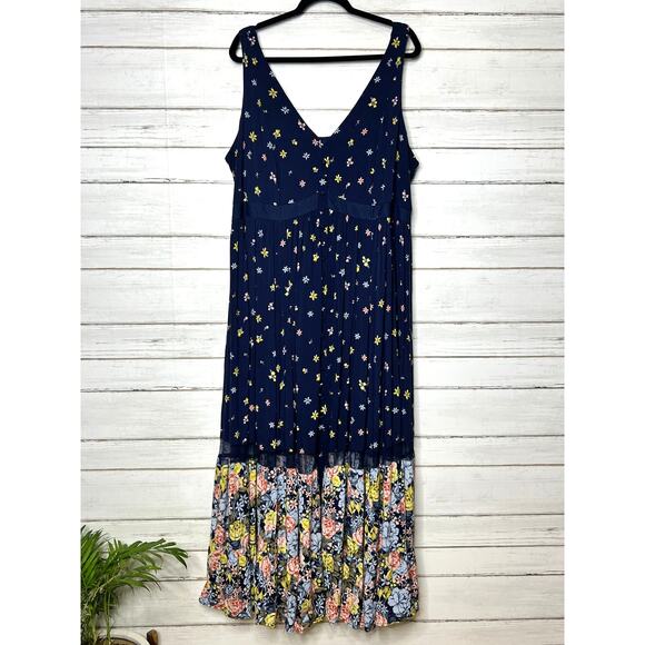 Torrid Maxi Challis Navy Blue Floral Dress Size 3X - Picture 2 of 13